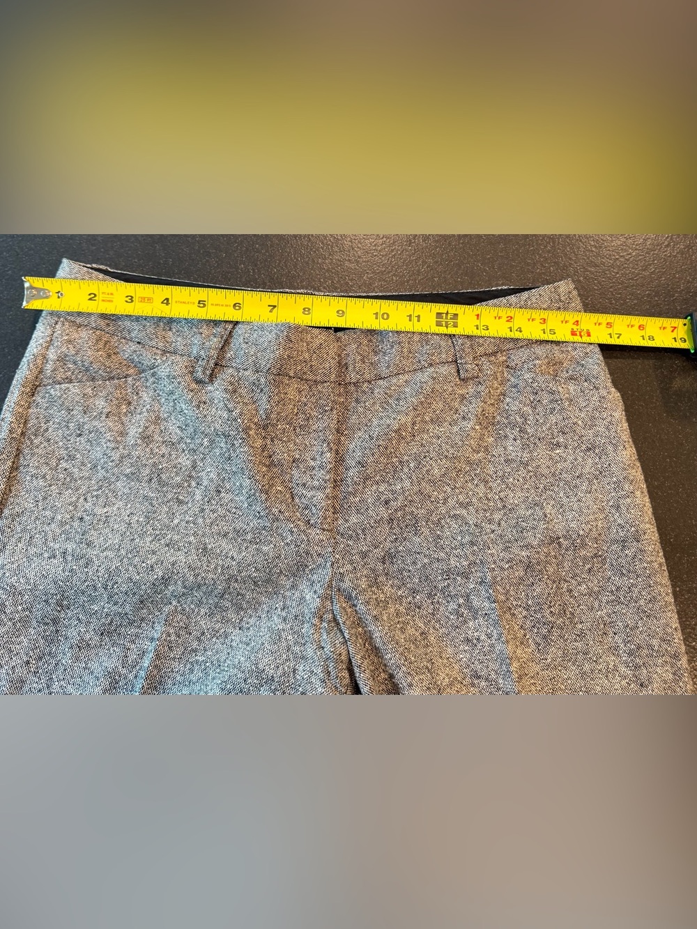 Express Editor Wide Leg Wool/Silk Blend Trousers Gray Black Size 6 - Picture 8 of 10